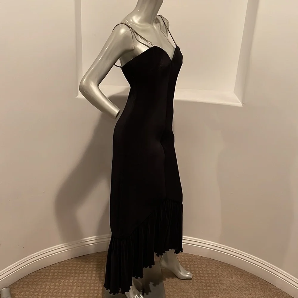 Vintage 1980's Rose Taft For COUTURE FASHIONS MAXI DRESS BLACK